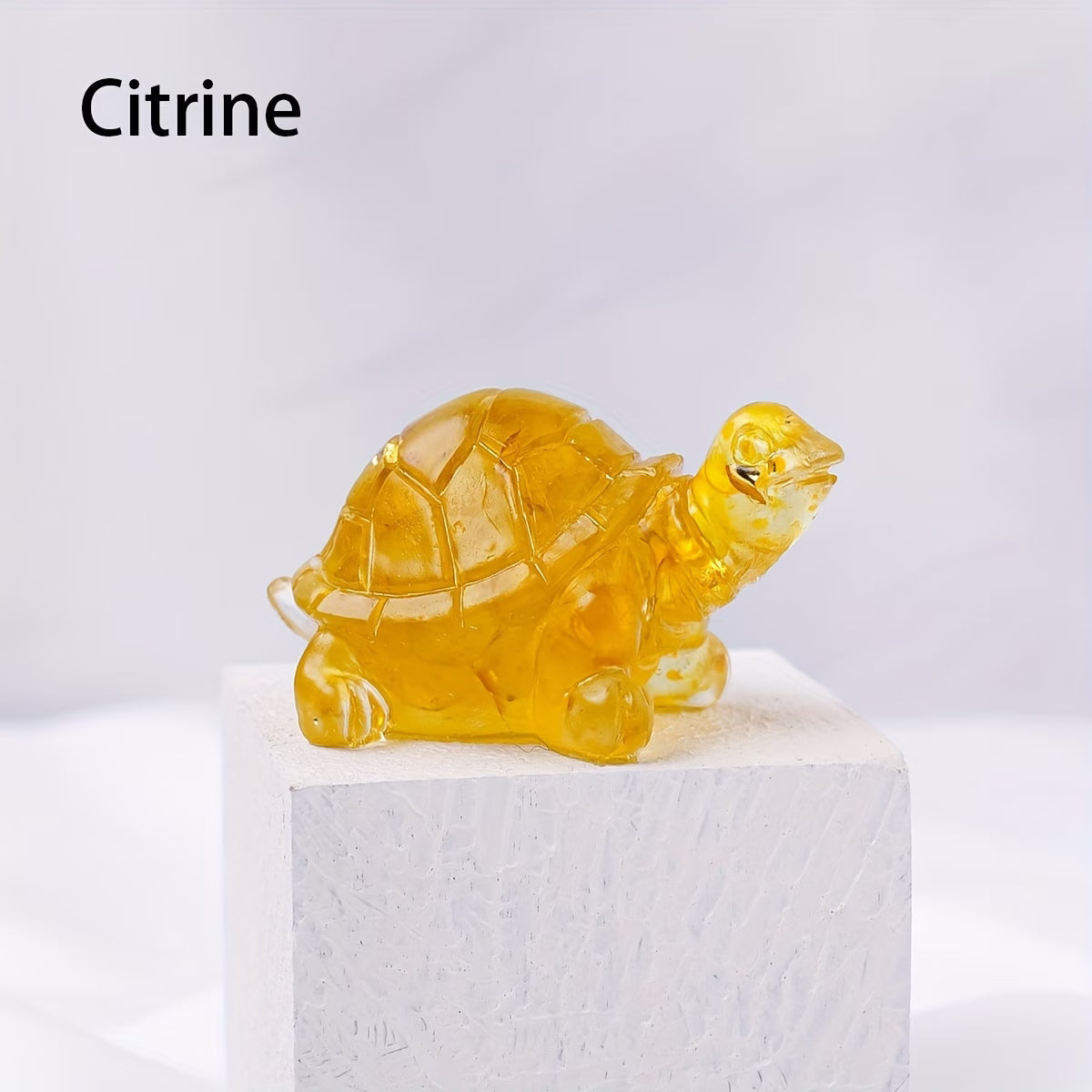Tortue Terrestre en Résine & Citrine | Petite