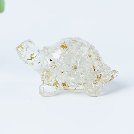 Tortue Terrestre en Résine & Quartz Blanc | Petite