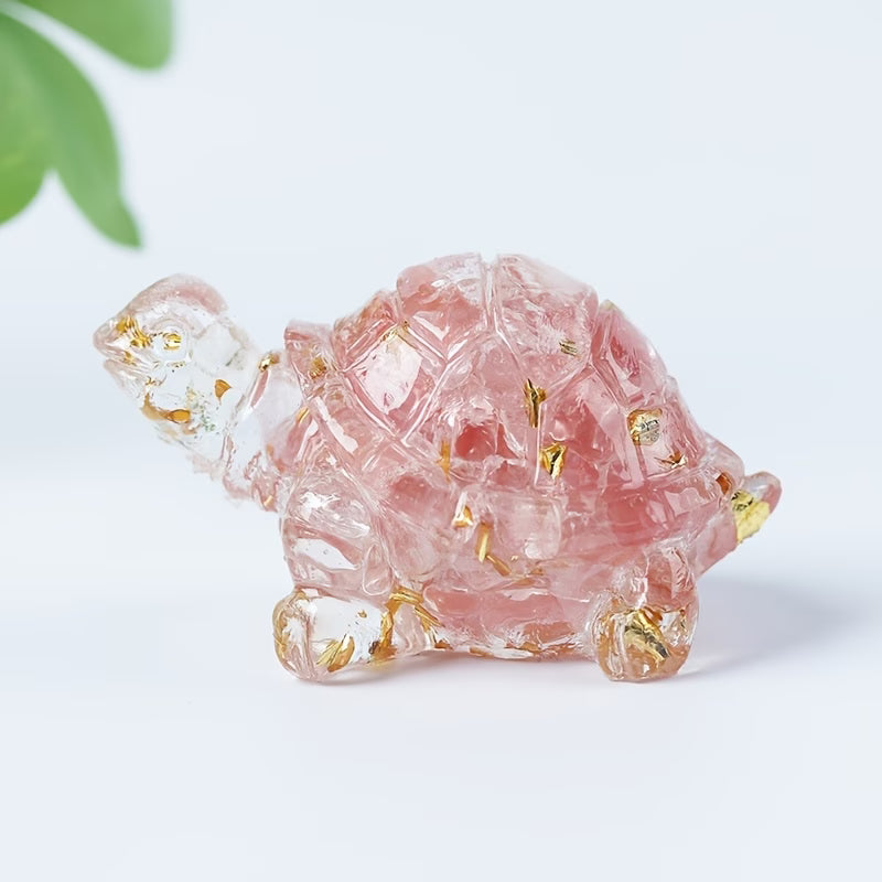 Tortue Terrestre en Résine & Quartz Melon | Petite