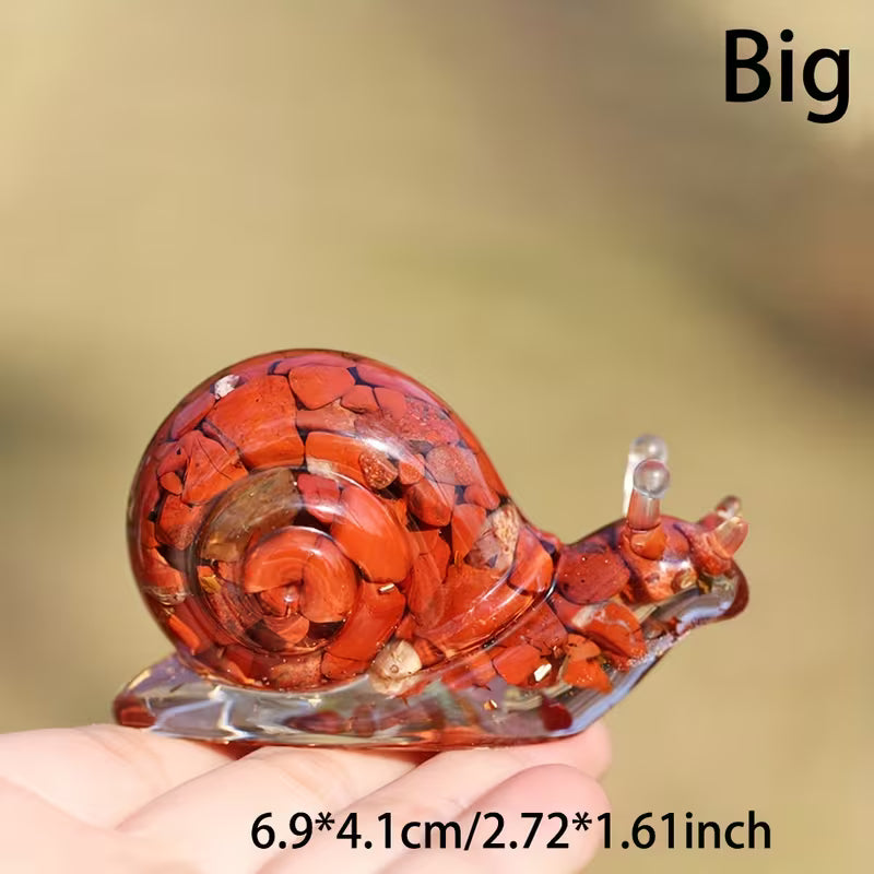 Escargot en Résine & Jaspe Rouge | Grand