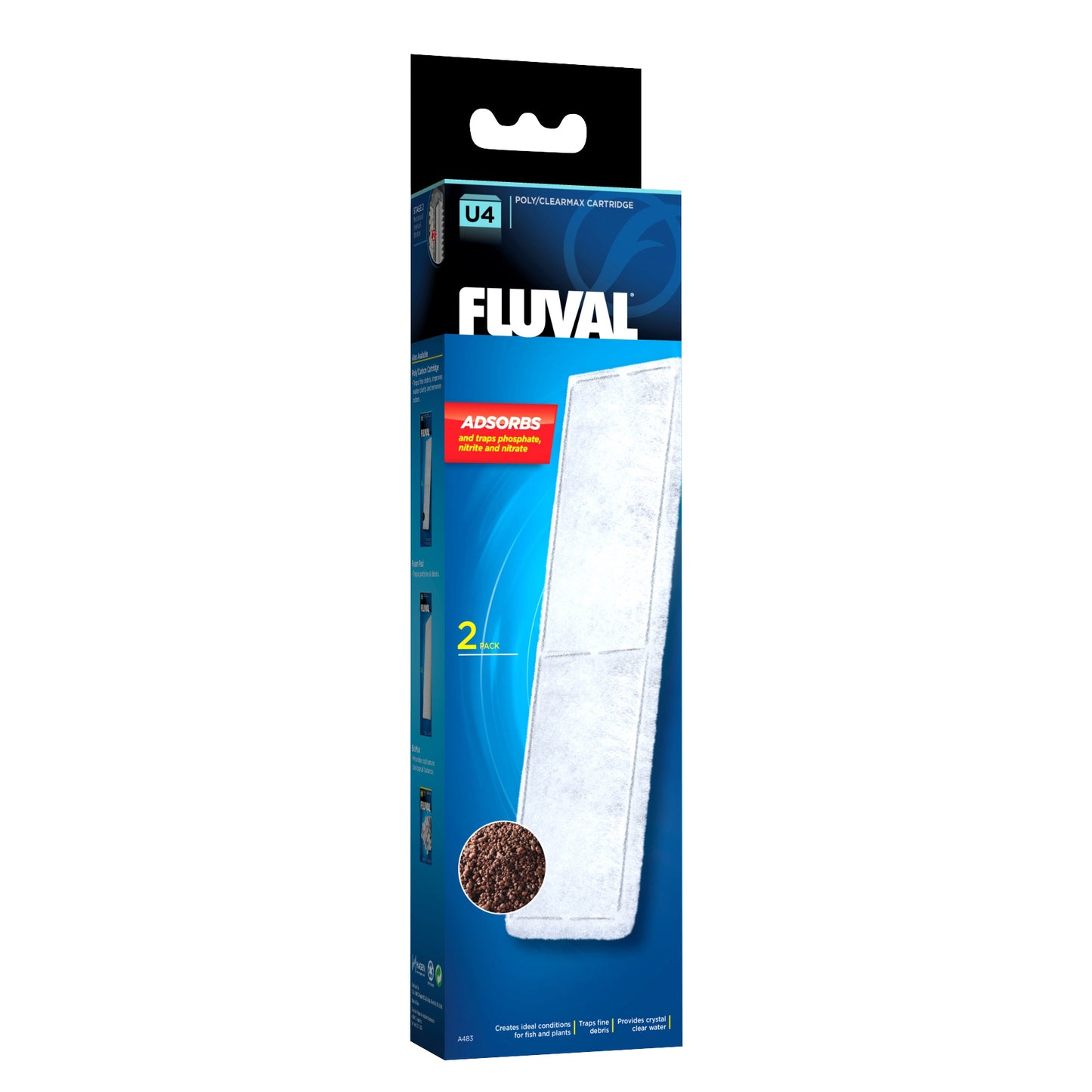 Fluval U2/U3/U4 Filter Media - Poly/Clearmax Cartridge - 2-pack