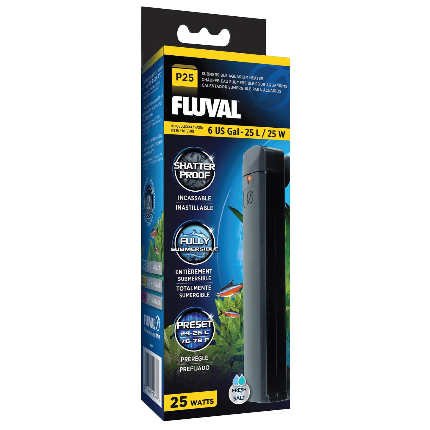 Fluval P10/P25/P50 Submersible Aquarium Heater